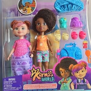 Slumber Party Doll Set - Purple and Brown